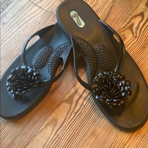 Darling OKA-B black flower Sandals M
